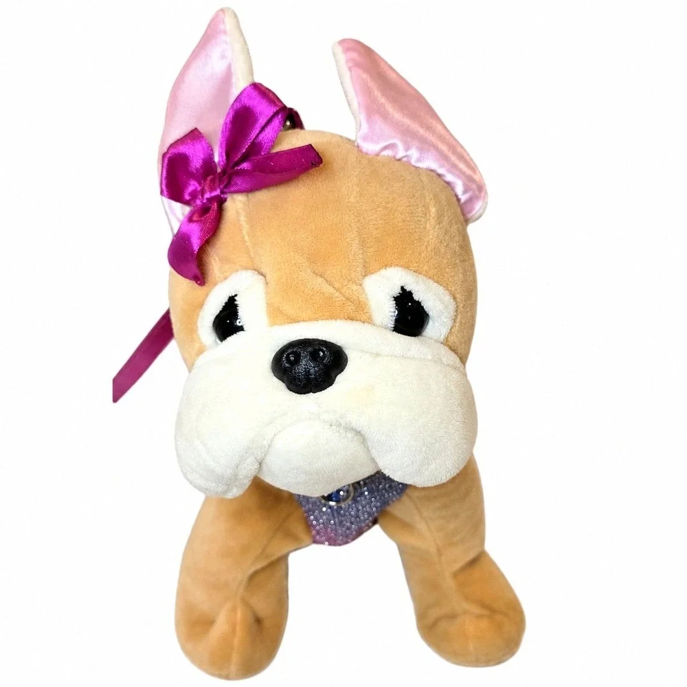 Poochie Co Bette French Bulldog Plush Purse Girls Handbag Rainbow Glitter Bag